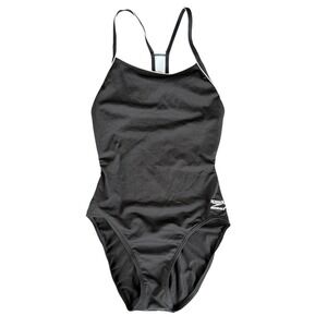 Speedo Endurance One Piece Swimsuit Girls 10 Black Athletic Racing Swim Training